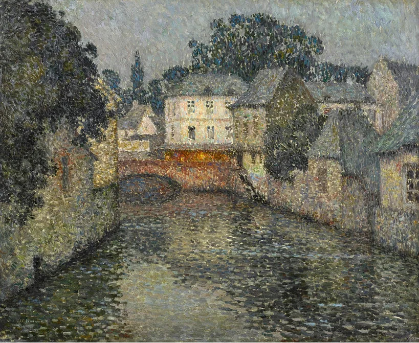 Canal avec maison blanche, Harfleur - Henri Le Sidaner image 1 tableau peint à l’huile sur toile