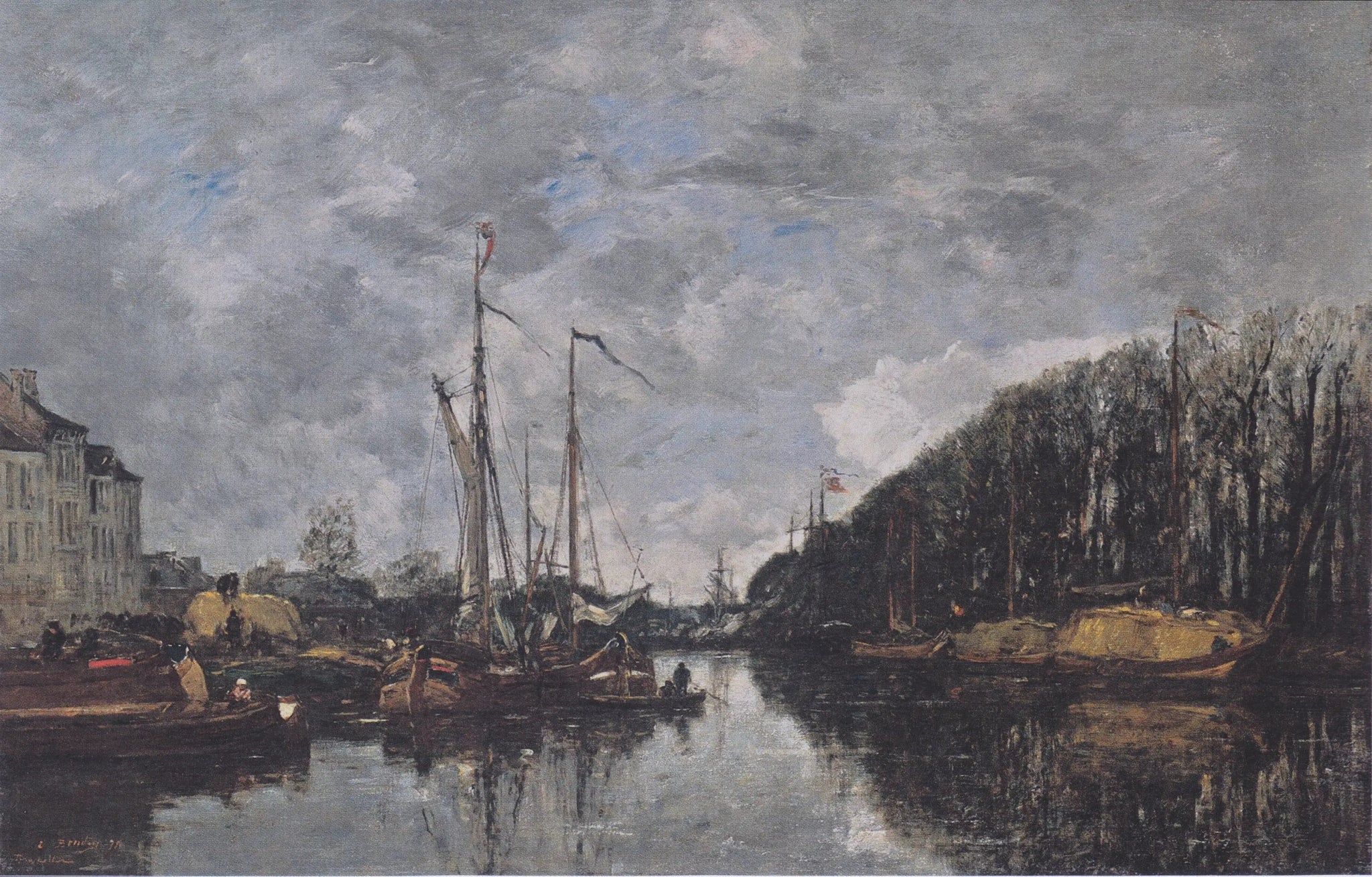 Canal de l'Allée-Verte, Bruxelles - Eugène Boudin image 1 reproduction de peinture à l’huile