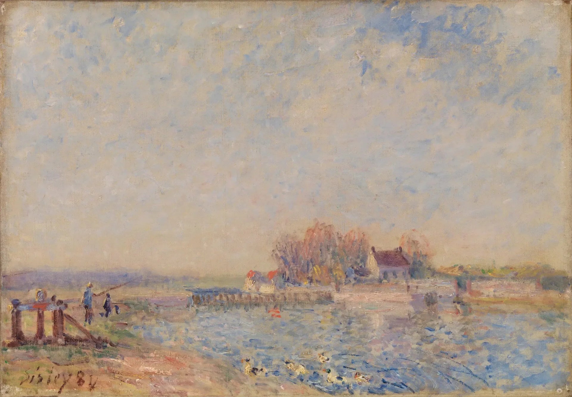 Canal de Saint Mammès – Loing (Saint Mammès – Canal du Loing) - Alfred Sisley image 1 tableau peint à l’huile sur toile