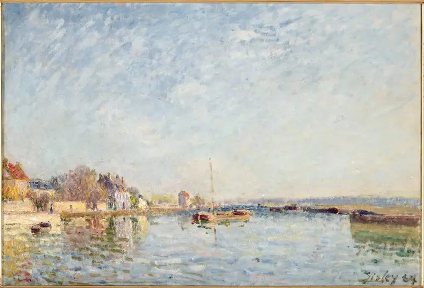 Canal du Loing - Alfred Sisley image 1 reproduction de peinture à l’huile