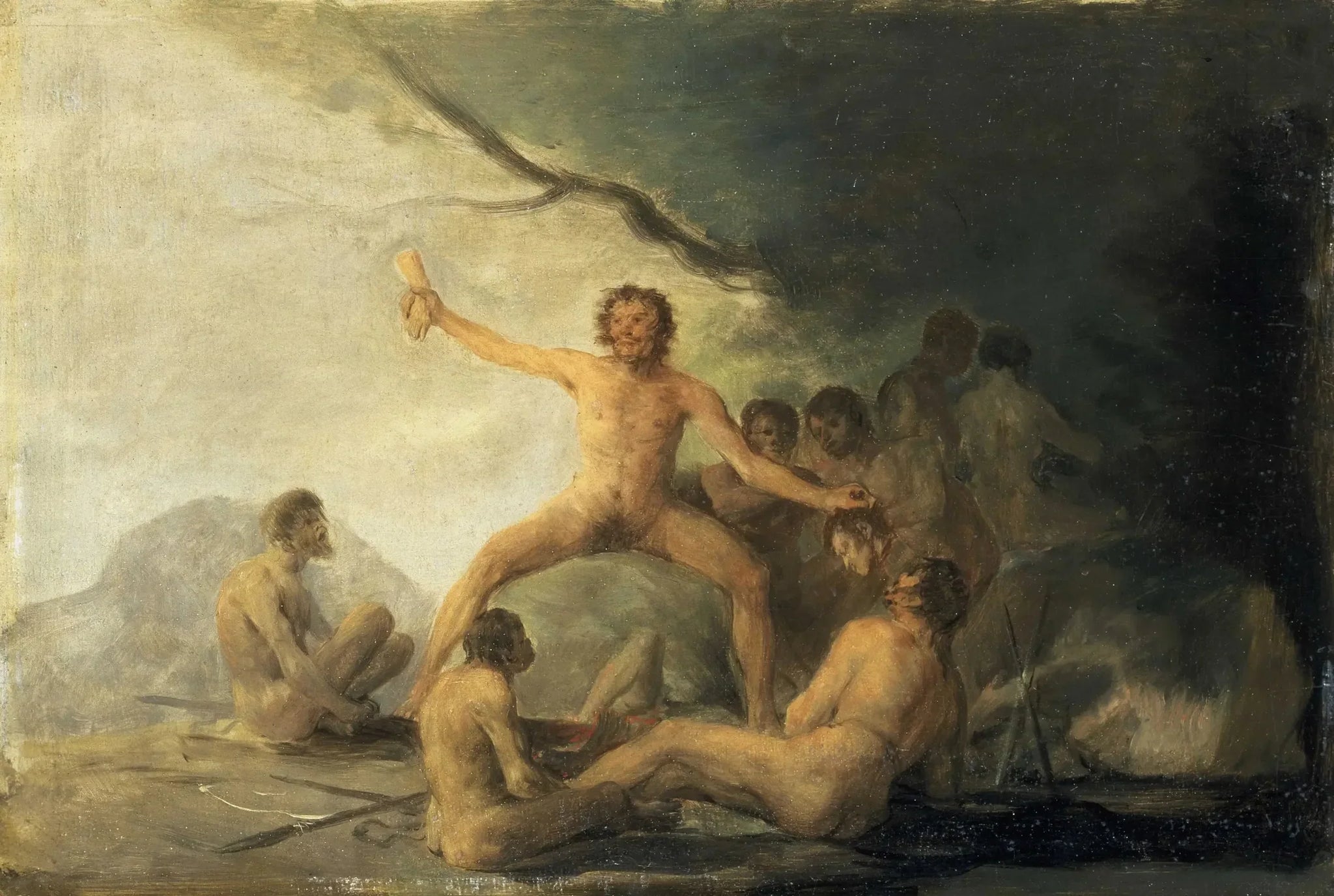 Cannibales contemplant des restes humains - Francisco de Goya image 1 copie de tableau peinte à la main