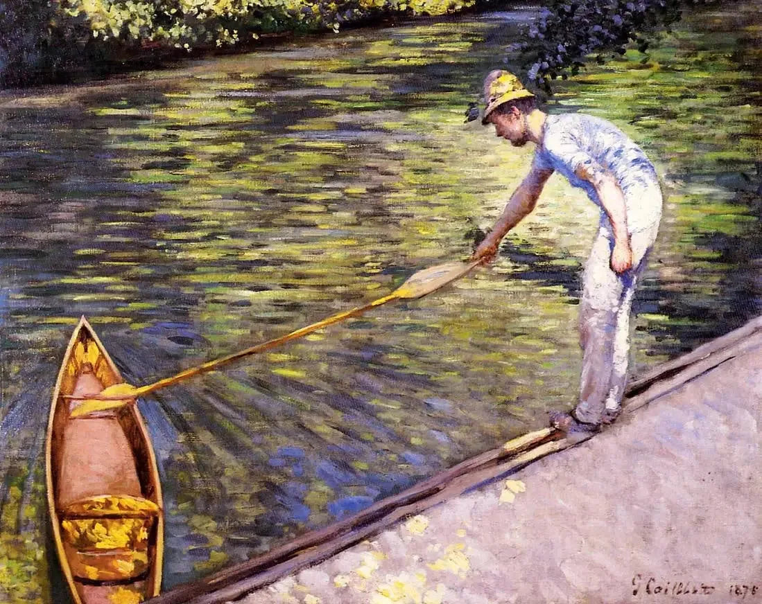 Canotier ramant sur le périssoire - Gustave Caillebotte image 1 reproduction d’œuvre d’art à l’huile