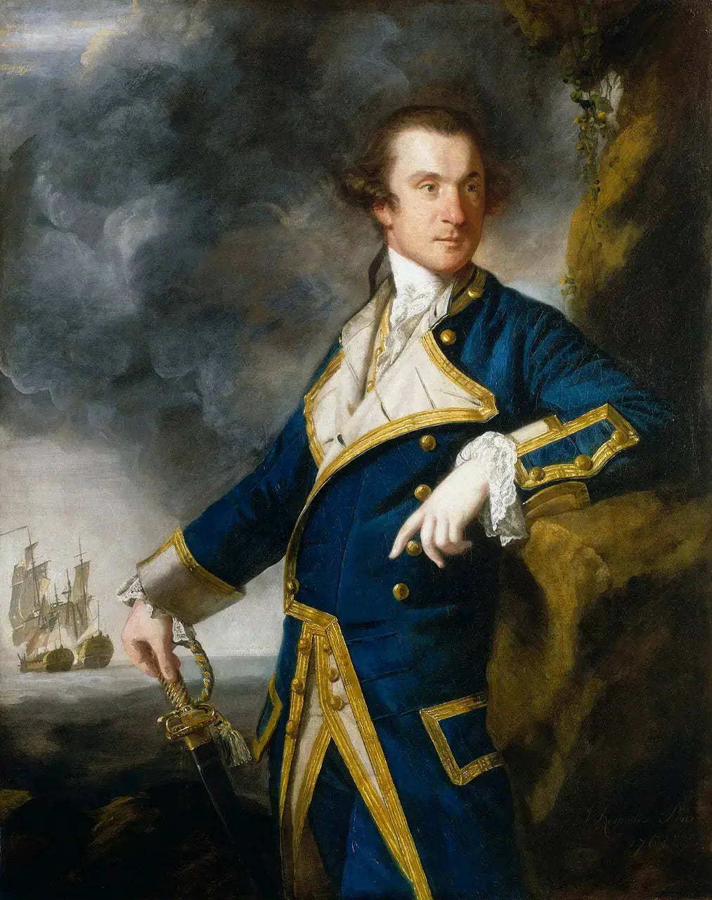 Capitaine Alexander Hood, 1726-1814 - Joshua Reynolds image 1 tableau peint à l’huile sur toile