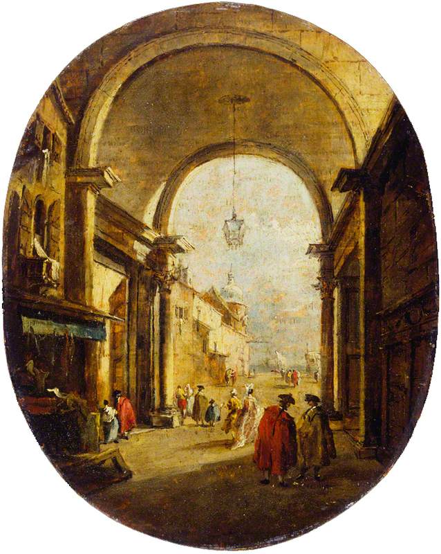 Capriccio avec l'Arc de la Torre dell'Orologio - Francesco Guardi image 1 reproduction de peinture à l’huile