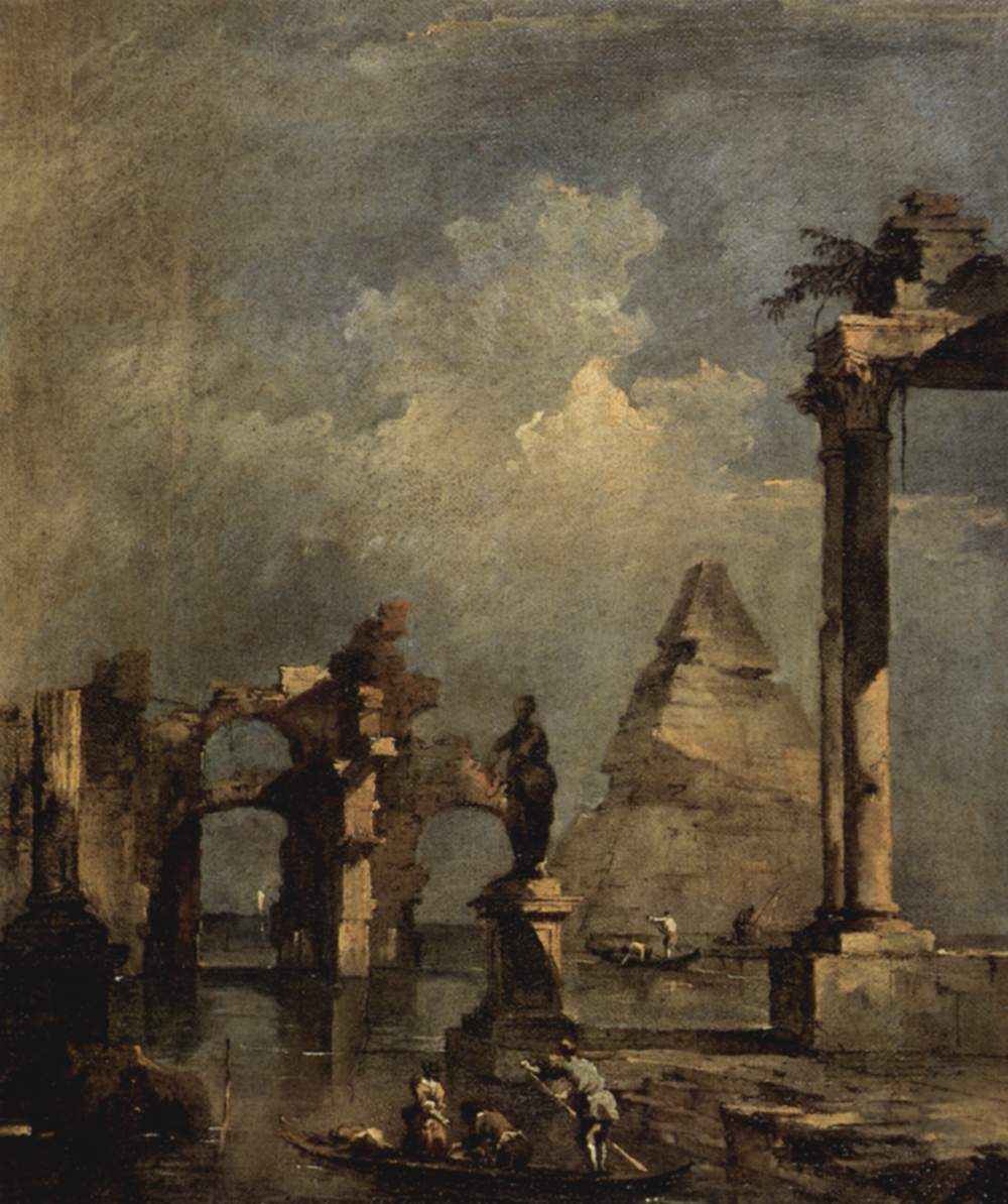 Capriccio avec pyramide - Francesco Guardi image 1 reproduction d’œuvre d’art à l’huile
