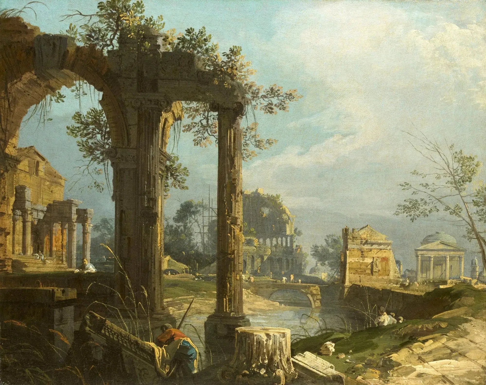 Capriccio avec ruines - Canaletto image 1 tableau peint à l’huile sur toile