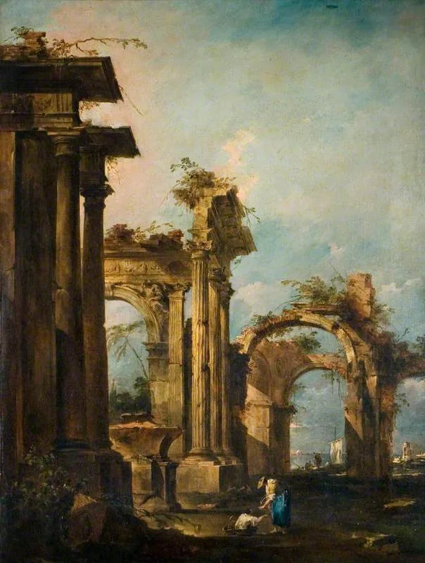 Capriccio avec ruines et figures - Francesco Guardi image 1 reproduction artisanale de tableau