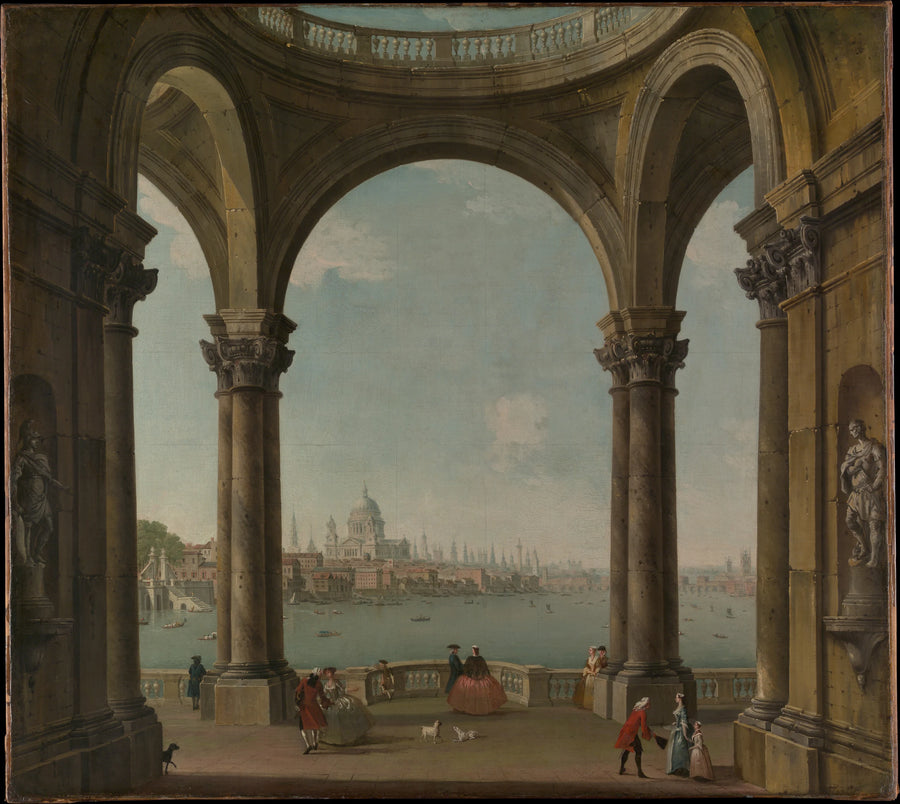 Capriccio avec St. Paul's et le vieux pont de Londres - Antonio Joli