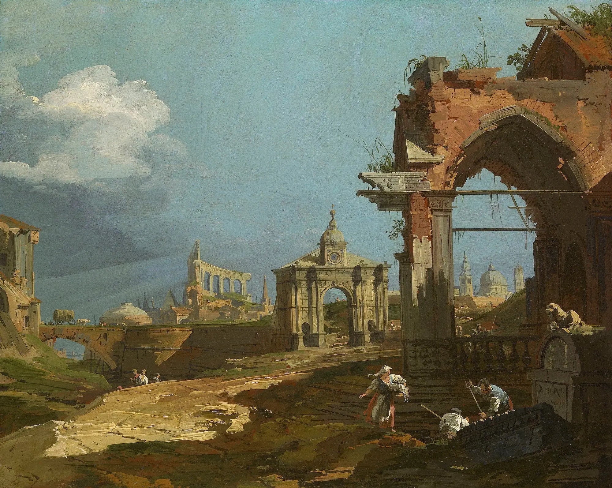 Capriccio avec un arc pointu - Canaletto image 1 copie de tableau peinte à la main