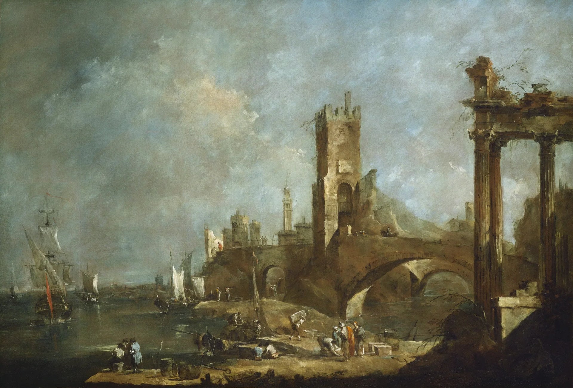 Capriccio d'un port - Francesco Guardi image 1 reproduction artisanale de tableau