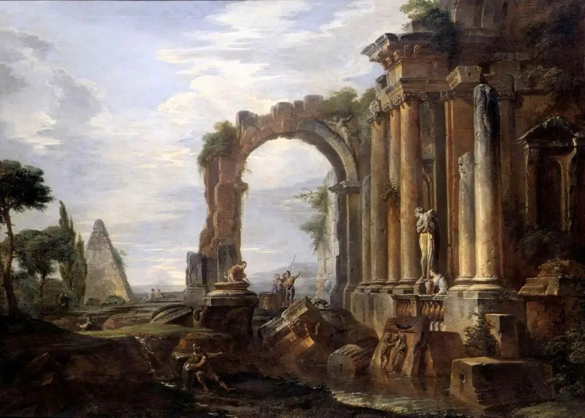 Capriccio des ruines classiques - Giovanni Paolo Panini image 1 reproduction artisanale de tableau
