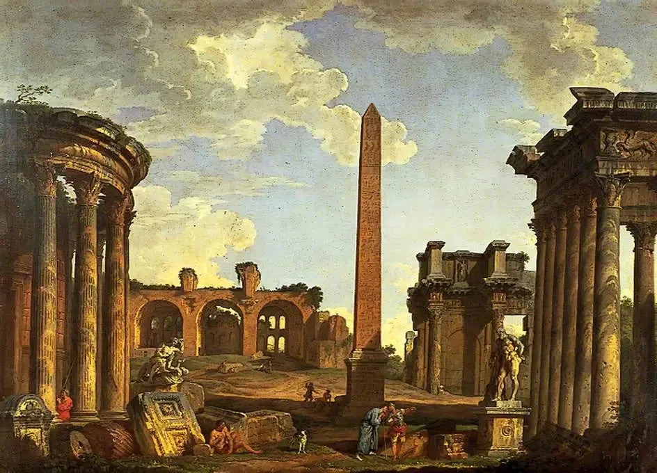 Capriccio romain - Giovanni Paolo Panini image 1 copie de tableau peinte à la main