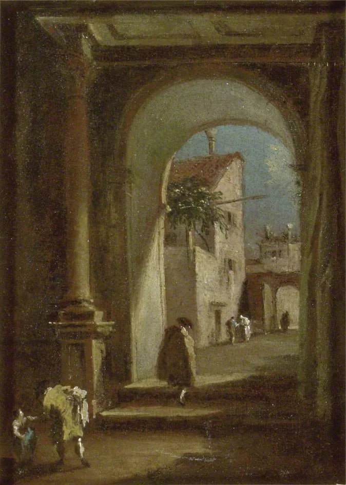 Capriccio : Une arche - Francesco Guardi image 1 tableau peint à l’huile sur toile