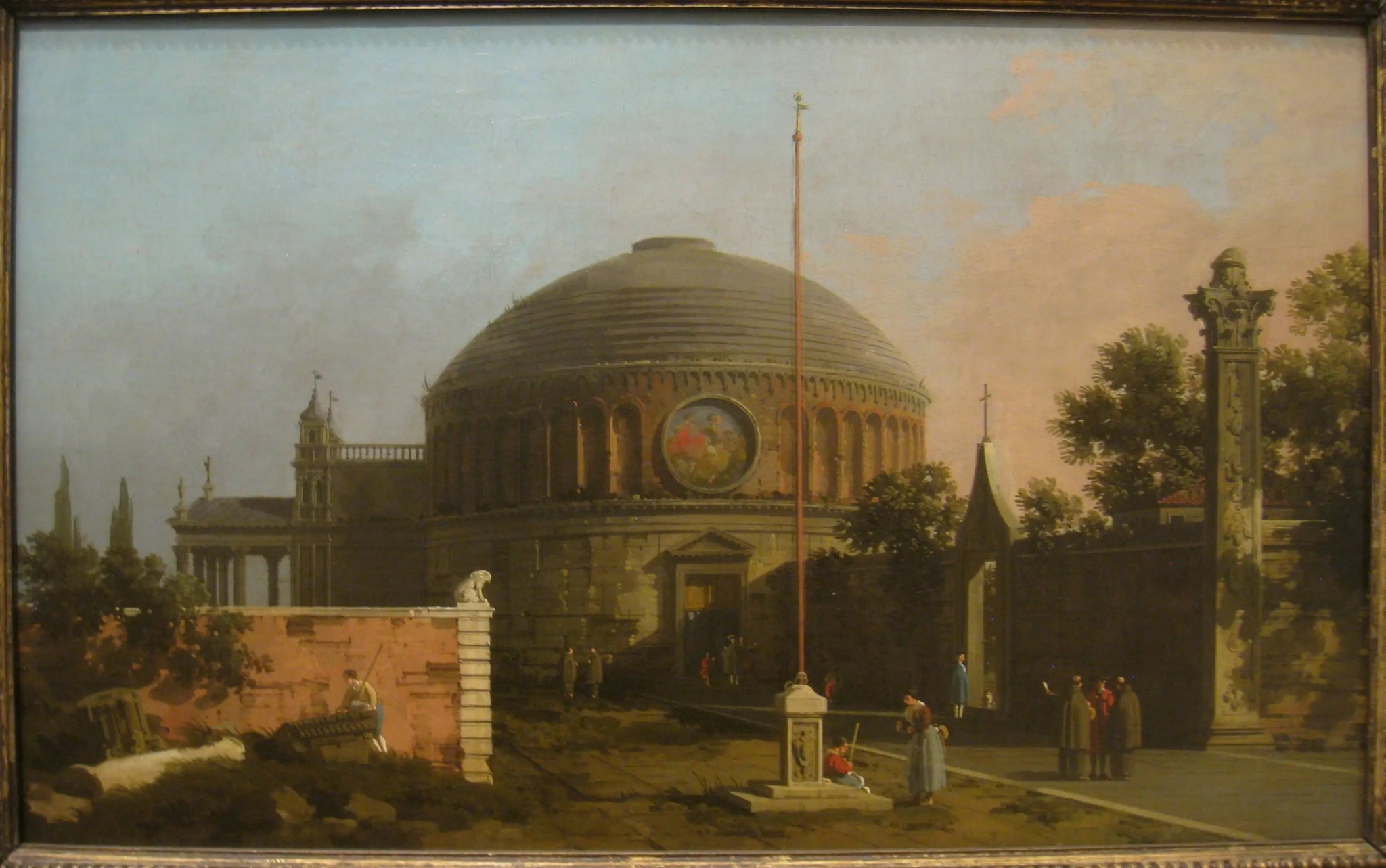 Capriccio : une église circulaire avec dôme - Canaletto image 1 copie de tableau peinte à la main