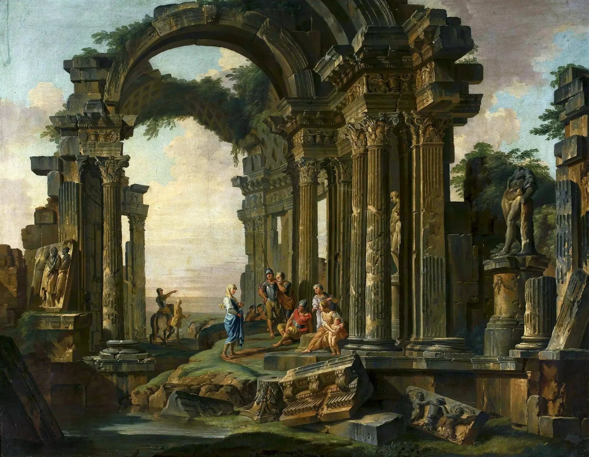 Caprice architectural avec ruines romaines - Giovanni Paolo Panini image 1 reproduction artisanale de tableau
