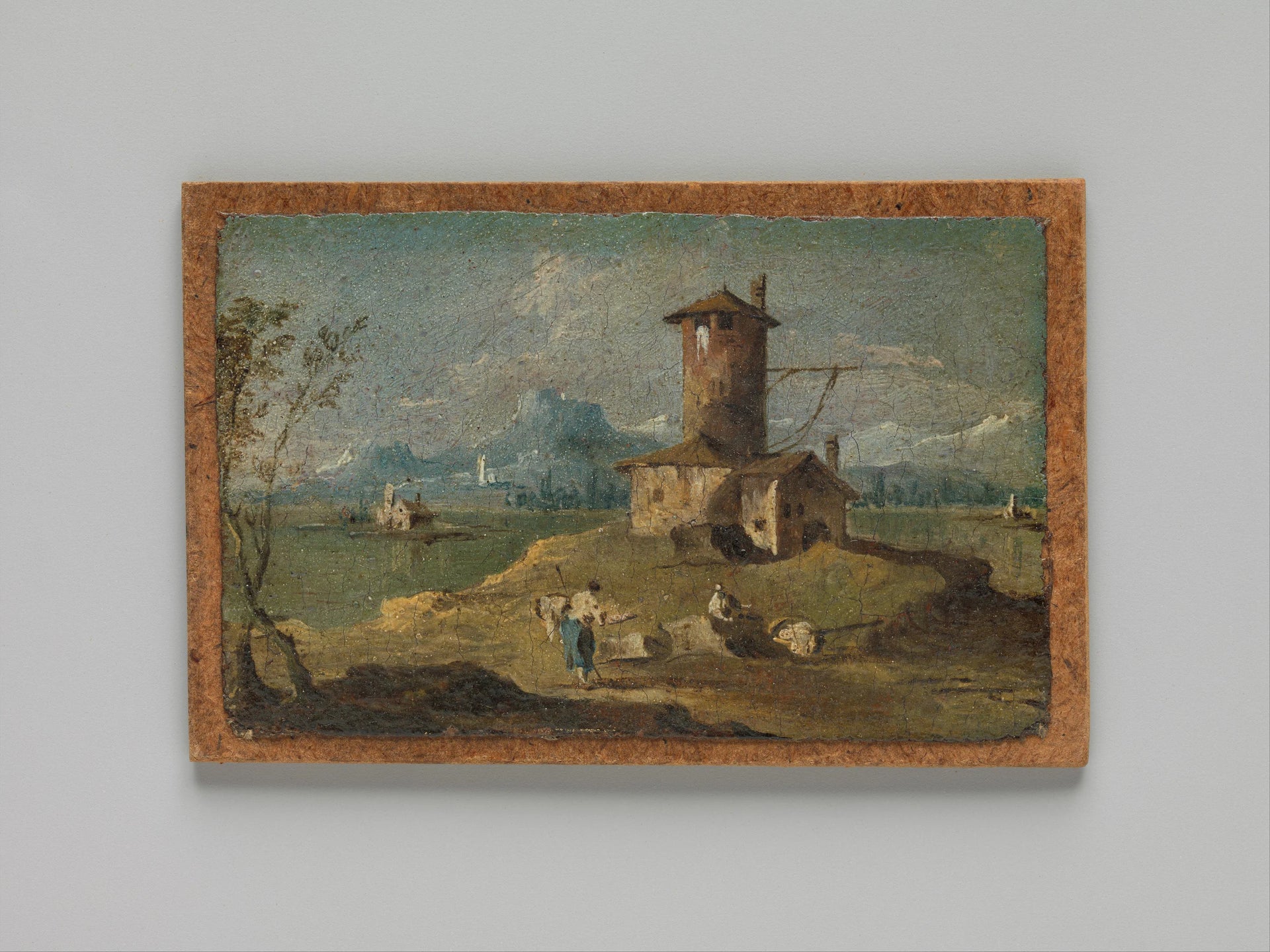 Caprice avec une île, une tour et des maisons - Francesco Guardi