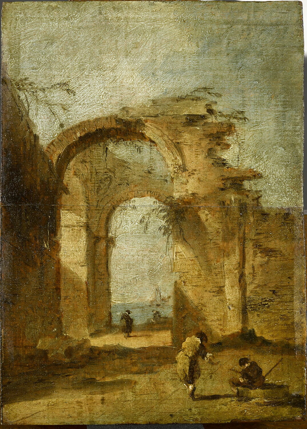 Caprice avec un arc en ruine - Francesco Guardi image 1 tableau peint à l’huile sur toile
