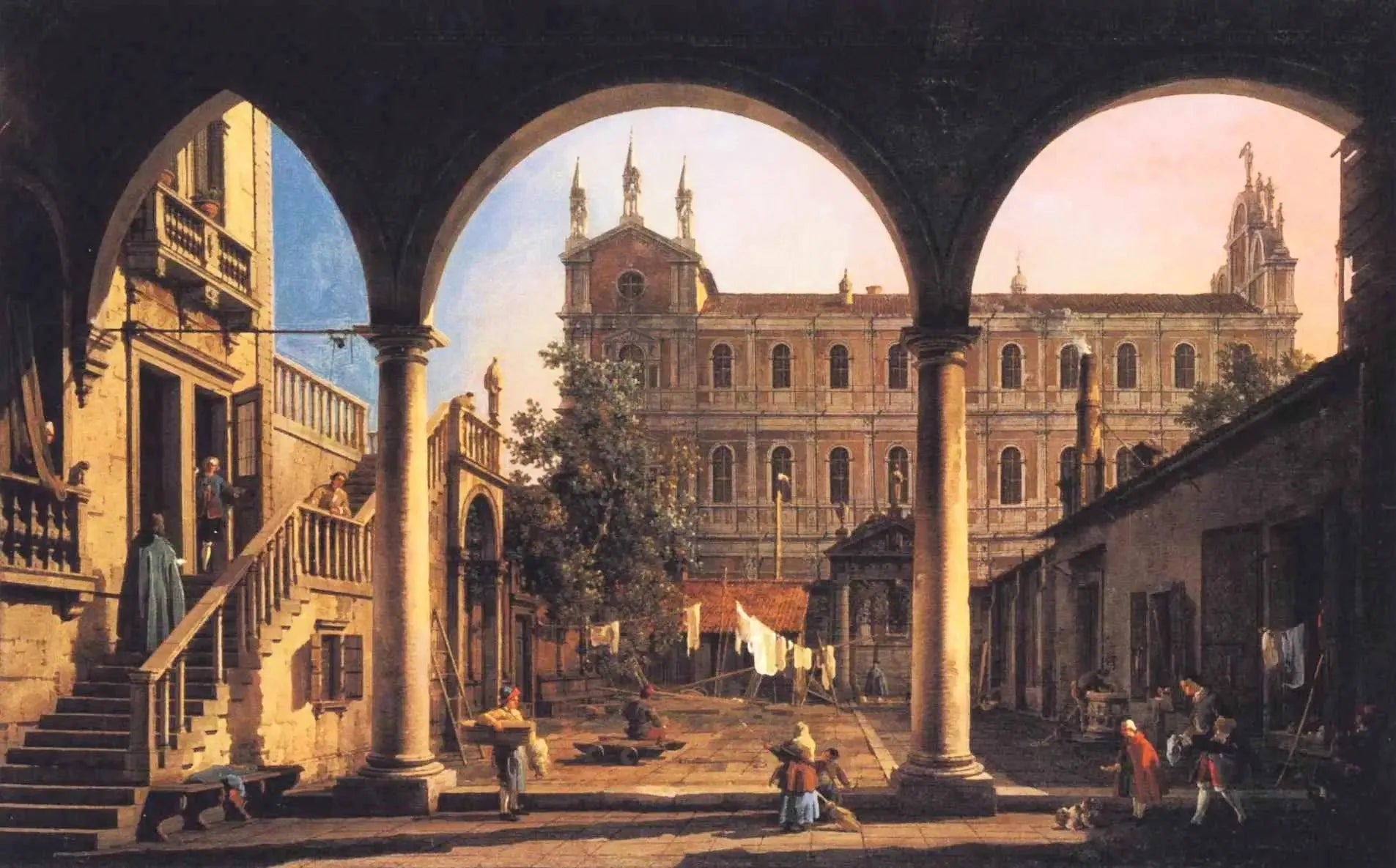 Caprice de la Scuola di San Marco depuis la loggia du palais Grifalconi-Loredan - Canaletto image 1 reproduction réalisée par Alpha Reproduction