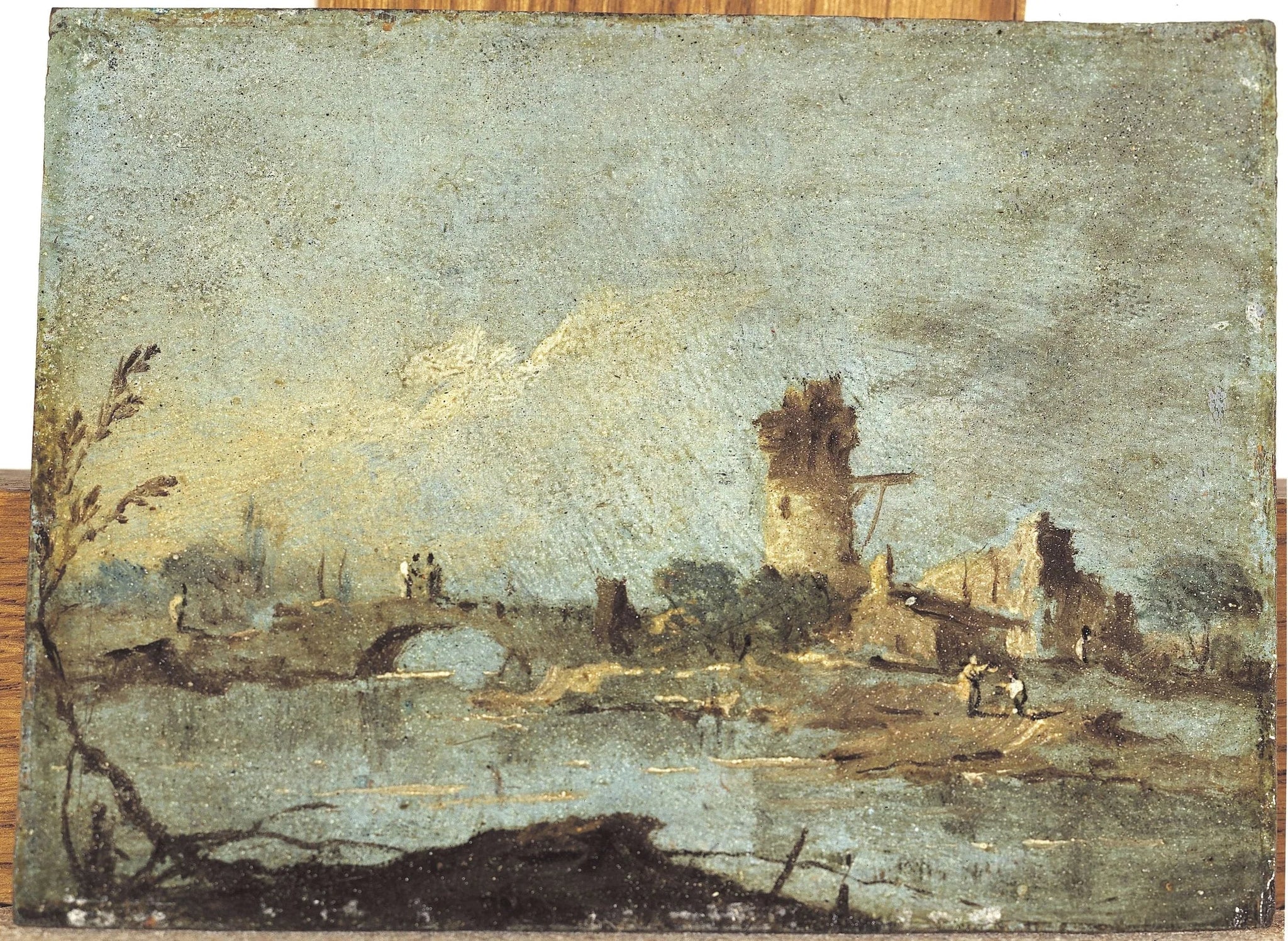 Caprice rustique, avec pont et tour en ruine - Francesco Guardi image 1 copie de tableau peinte à la main