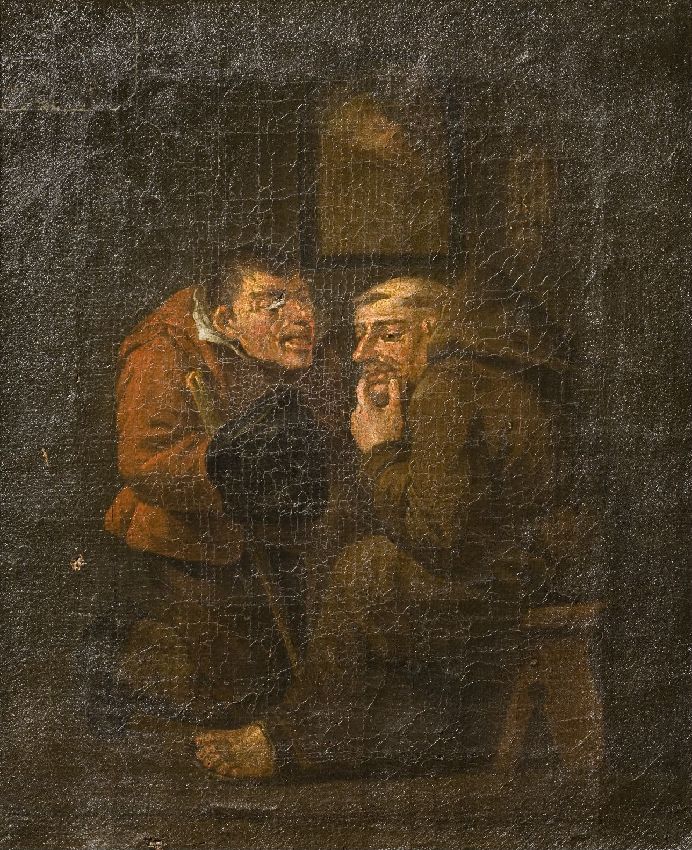 Capucin confessant un paysan - Maarten van Heemskerck image 1 reproduction de peinture à l’huile