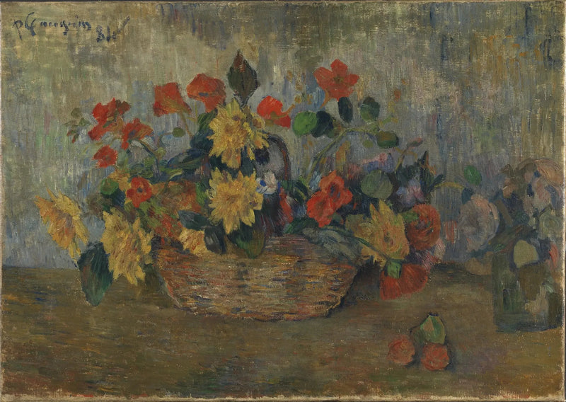 Capucines et dahlias dans une corbeille - Paul Gauguin