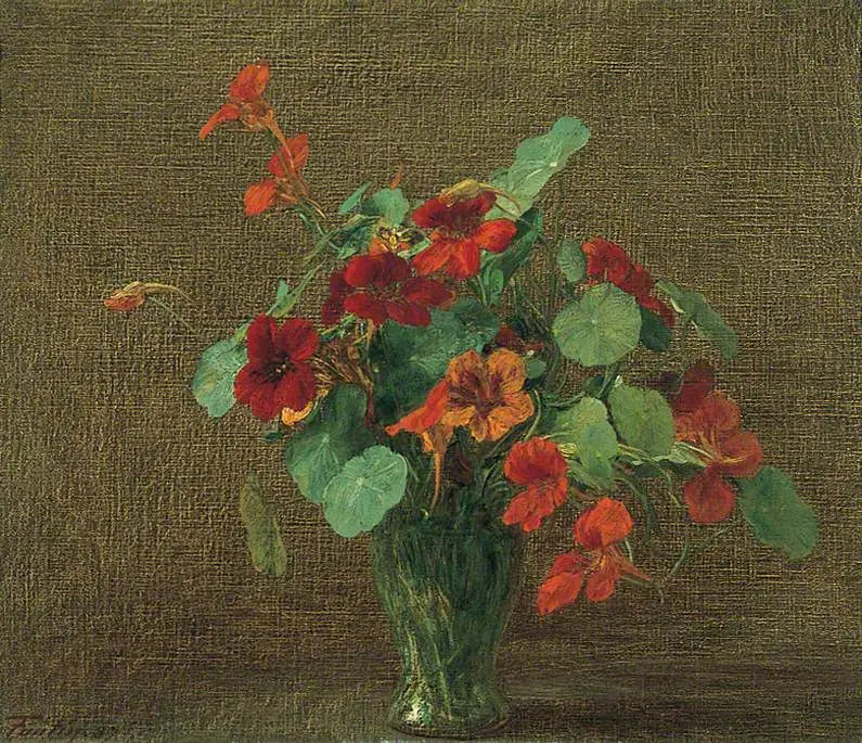 Capucines - Henri Fantin-Latour image 1 copie peinte à la main à l’huile