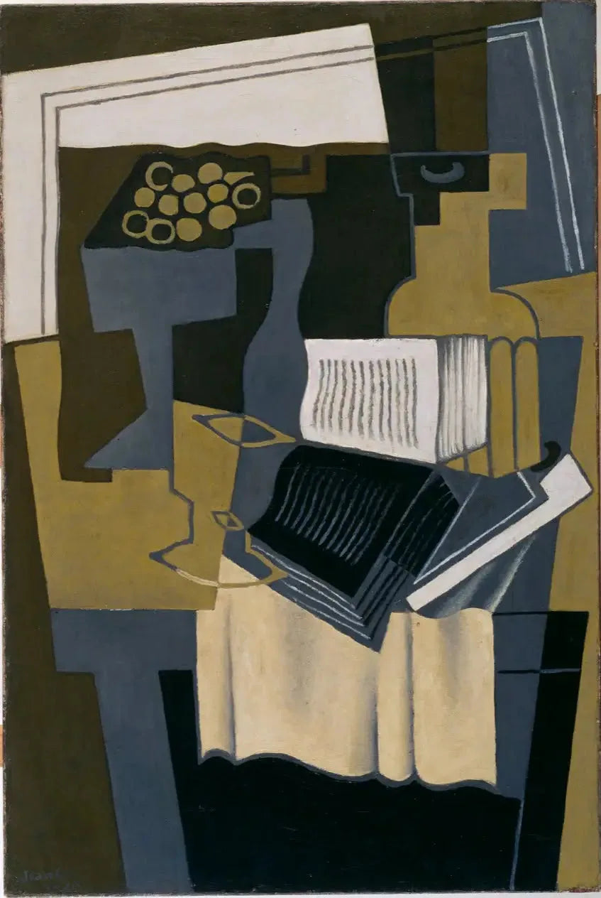 Carafe et livre - Juan Gris image 1 copie peinte à la main à l’huile