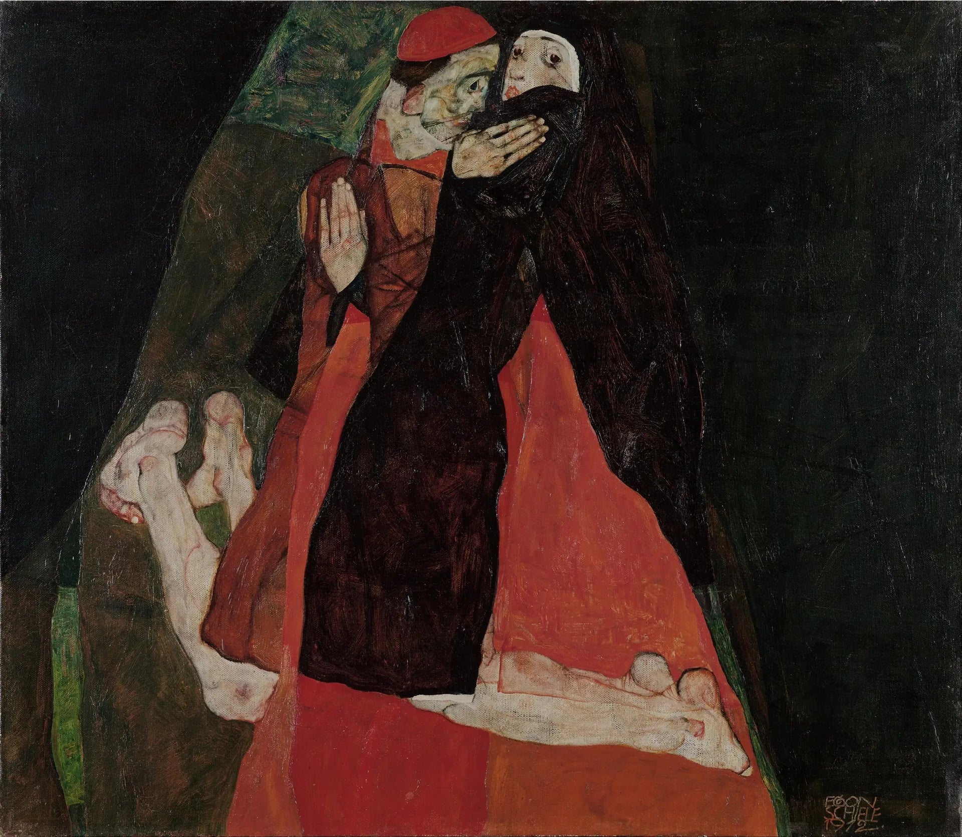 Cardinal et Nonne (Caresse) - Egon Schiele image 1 reproduction de peinture à l’huile