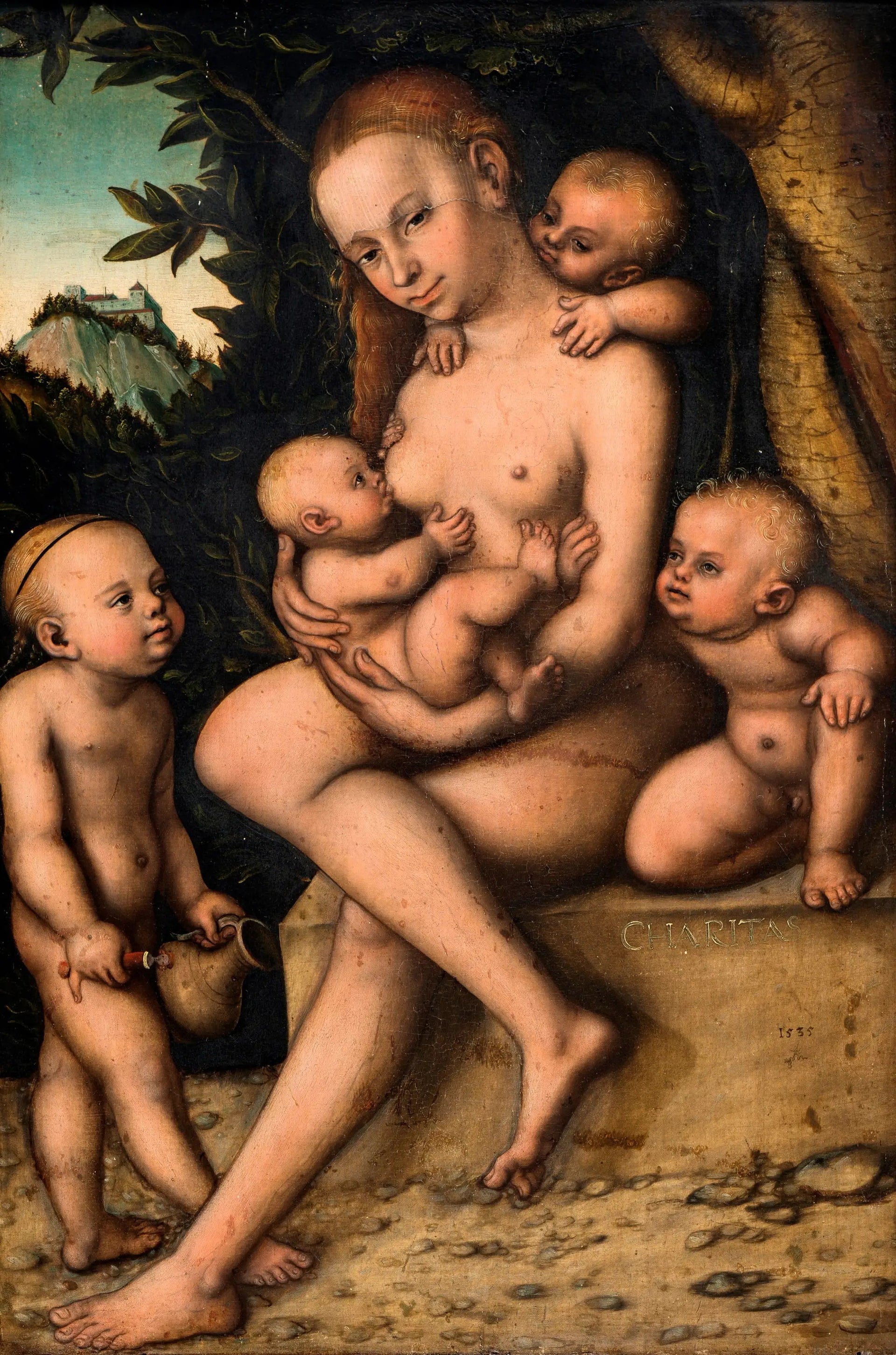 Caritas (Charité) - Lucas Cranach the Elder image 1 reproduction de peinture à l’huile