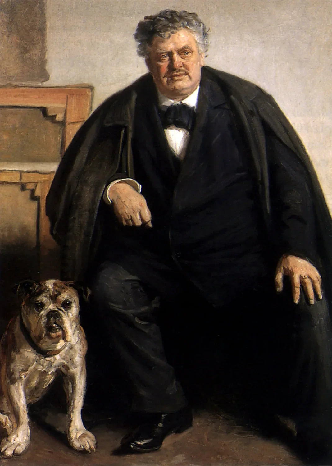 Carl Locher avec son chien Tiger - Michael Peter Ancher image 1 copie de tableau peinte à la main