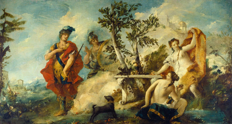 Carlo et Ubaldo résistant aux enchantements des nymphes d'Armide - Francesco Guardi