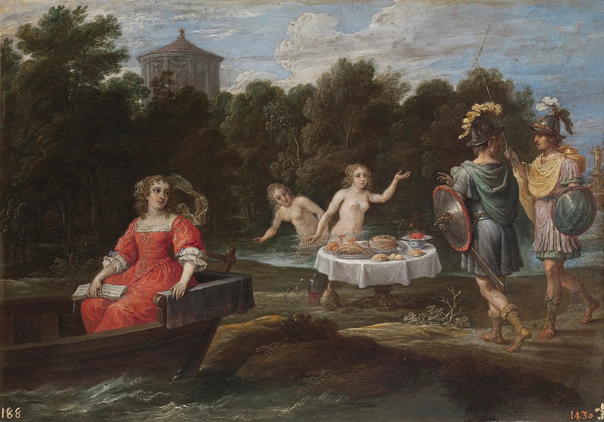 Carlos and Ubaldo in the Lucky Islands - David Teniers le Jeune image 1 copie de tableau peinte à la main