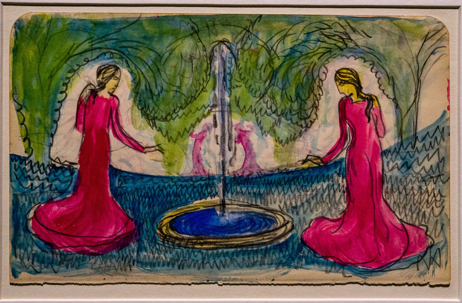 Carnet de croquis n° 27 A S. 22 verso Ronde à la fontaine - August Macke