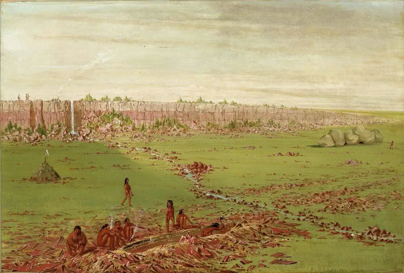 Carrière de Pipestone sur le Coteau des Prairies - George Catlin image 1 reproduction réalisée par Alpha Reproduction