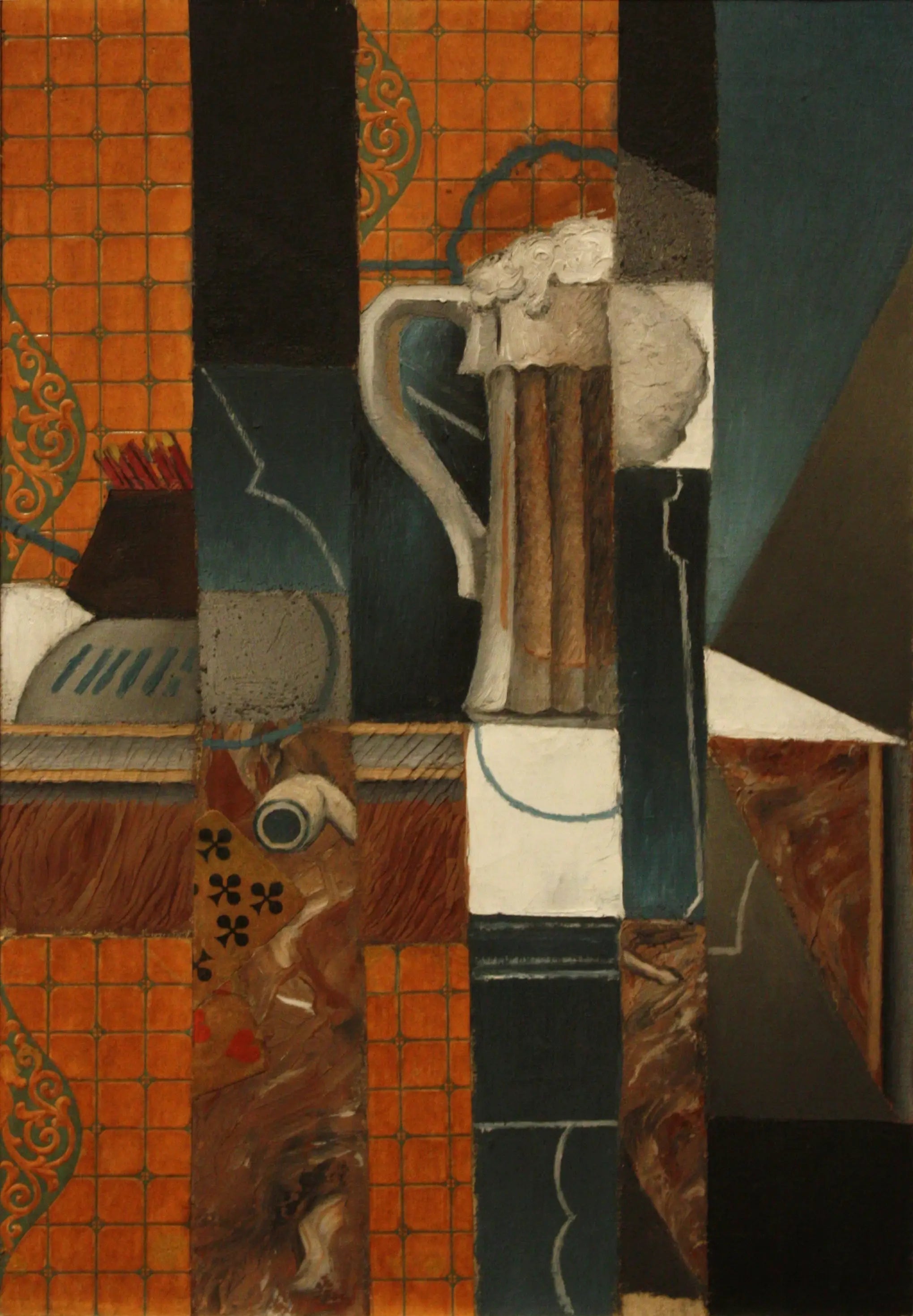 Cartes à jouer et verre de bière - Juan Gris image 1 copie de tableau peinte à la main