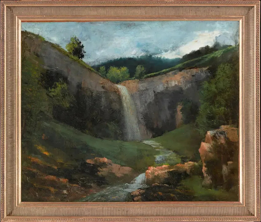 Cascade et ruisseau - Gustave Courbet image 1 reproduction de peinture à l’huile