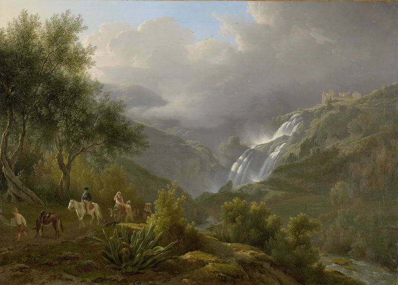 La cascatelle à Tivoli lors d'un orage qui approche - Abraham Teerlink