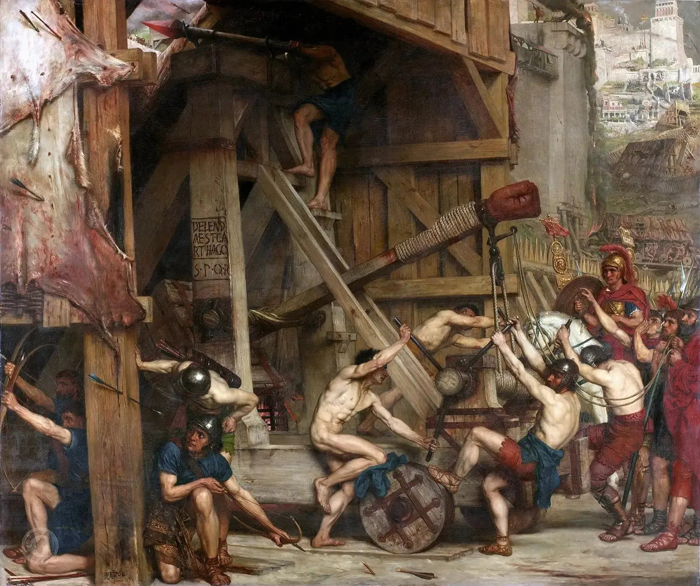 Catapulte - Edward Poynter image 1 tableau peint à l’huile sur toile
