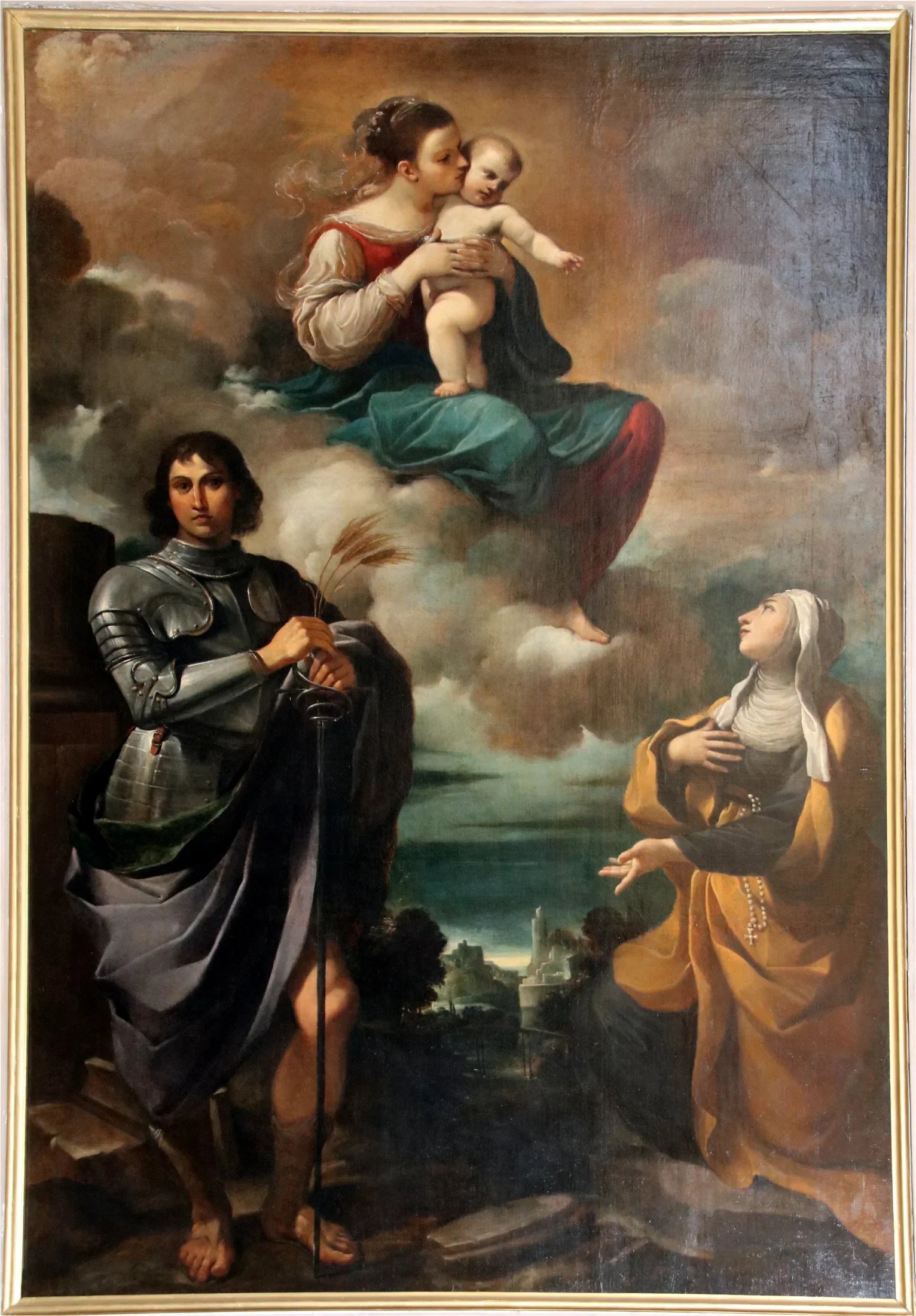 Catégorie:Madonna col Bambino in gloria con san Pancrazio e una santa monaca - Guercino image 1 copie peinte à la main à l’huile