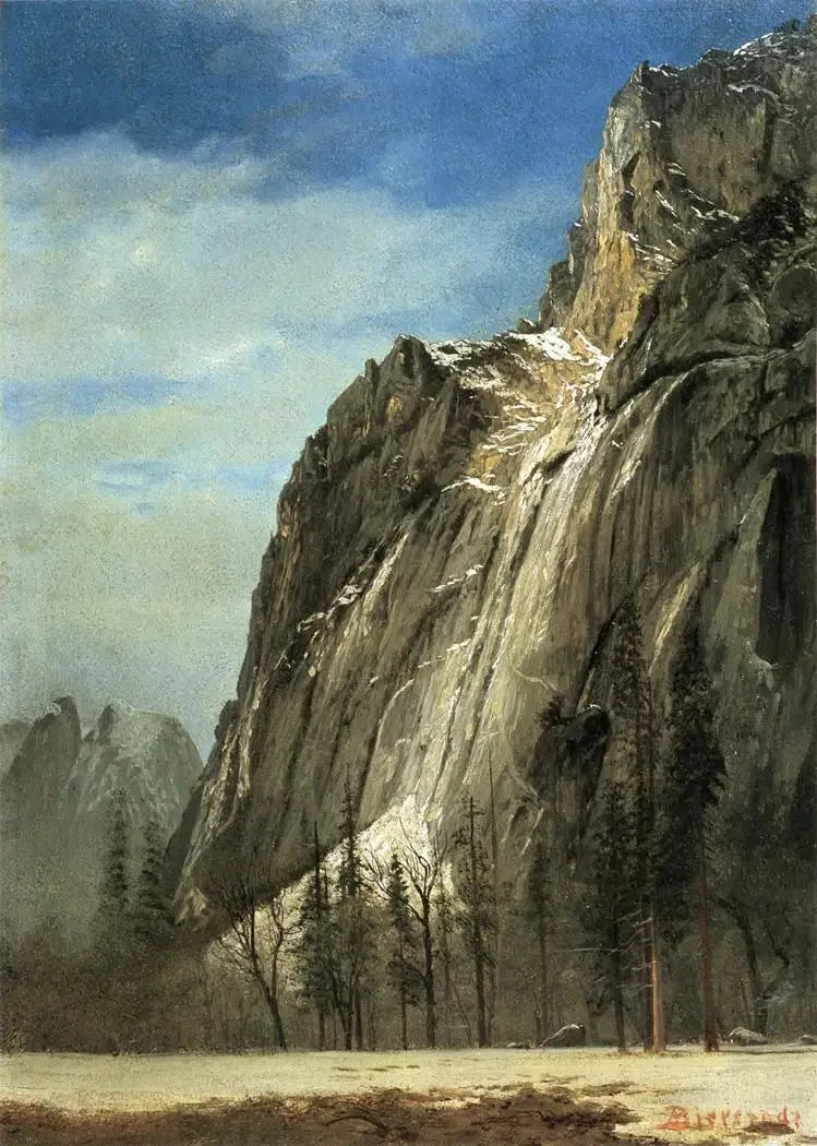Cathedral Rocks, une vue sur Yosemite - Albert Bierstadt image 1 reproduction d’œuvre d’art à l’huile