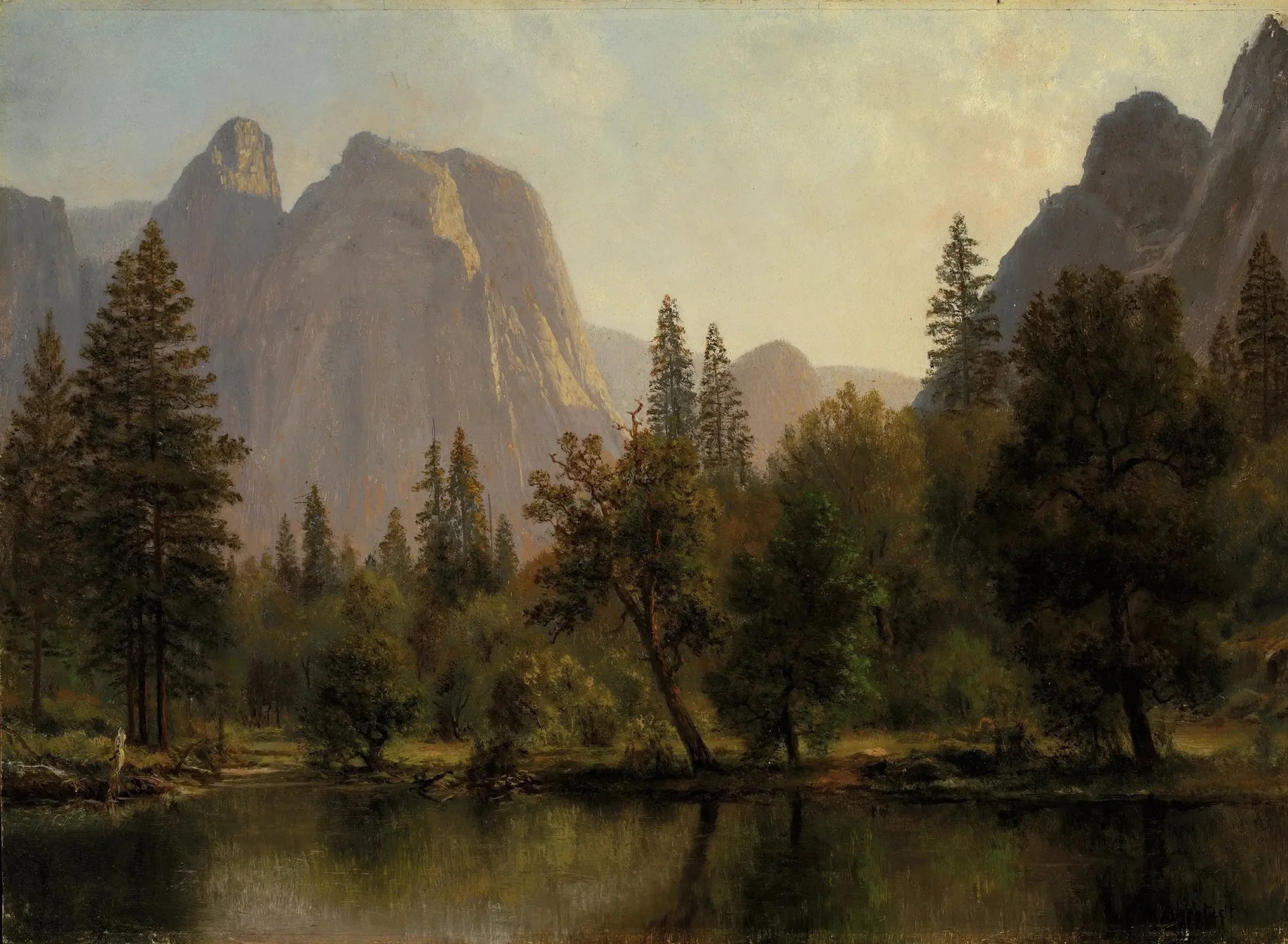 Cathedral Rocks, vallée de Yosemite - Albert Bierstadt image 1 reproduction réalisée par Alpha Reproduction