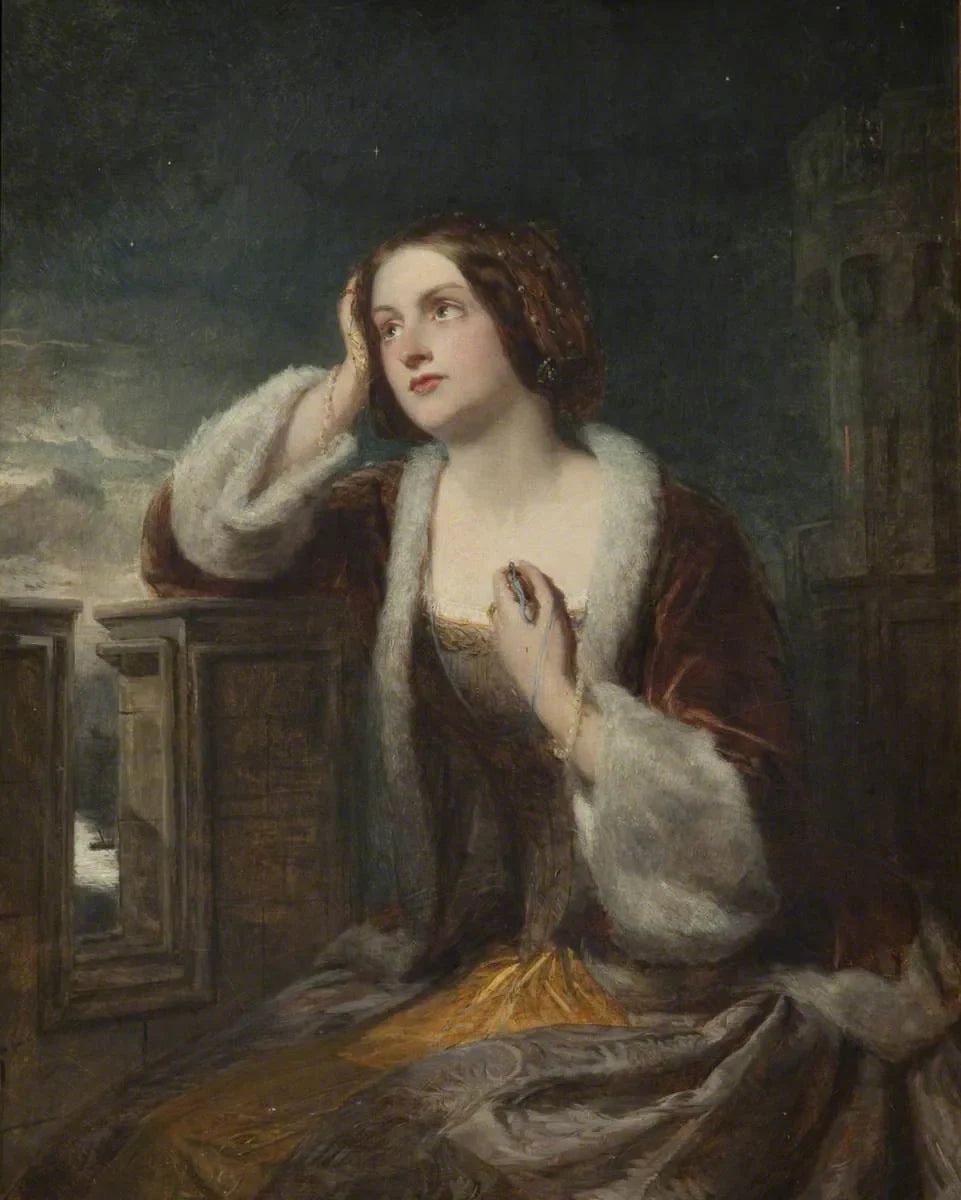 Catherine Seyton, regardant depuis les remparts du château de Loch Leven - William Powell Frith image 1 reproduction artisanale de tableau