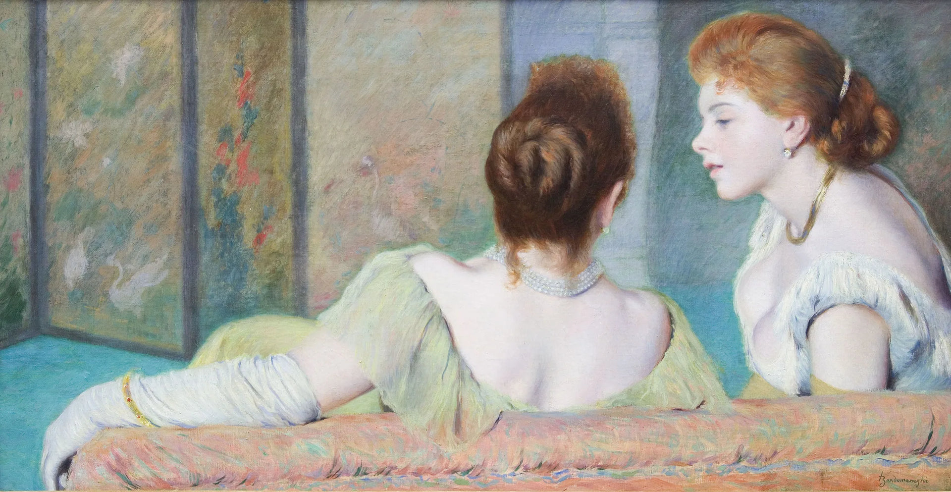 Causerie - Federico Zandomeneghi image 1 tableau peint à l’huile sur toile