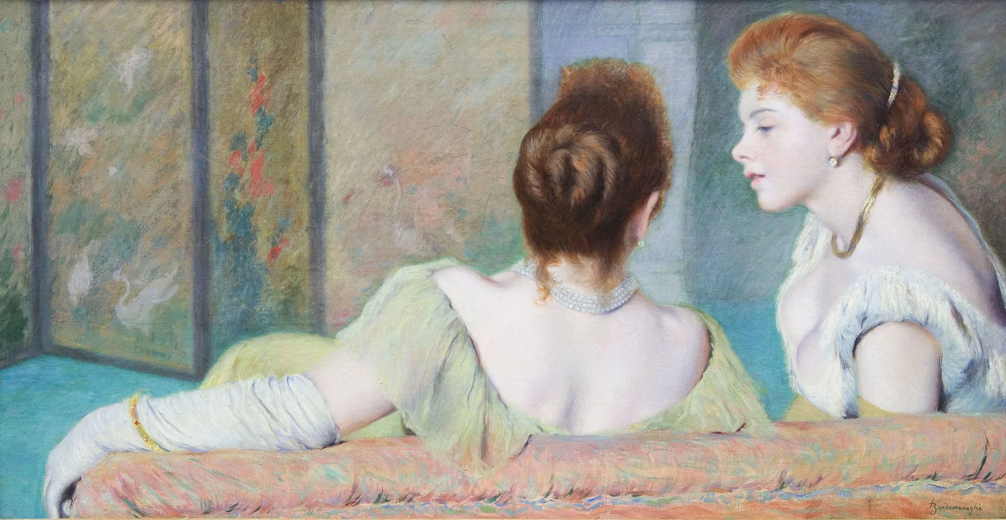 Causerie - Federico Zandomeneghi image 1 tableau peint à l’huile sur toile