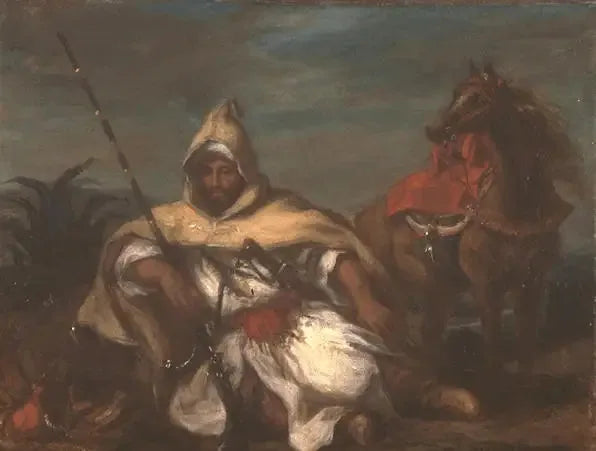 Cavalier de la garde du sultan du Maroc - Eugène Delacroix image 2 copie de tableau peinte à la main