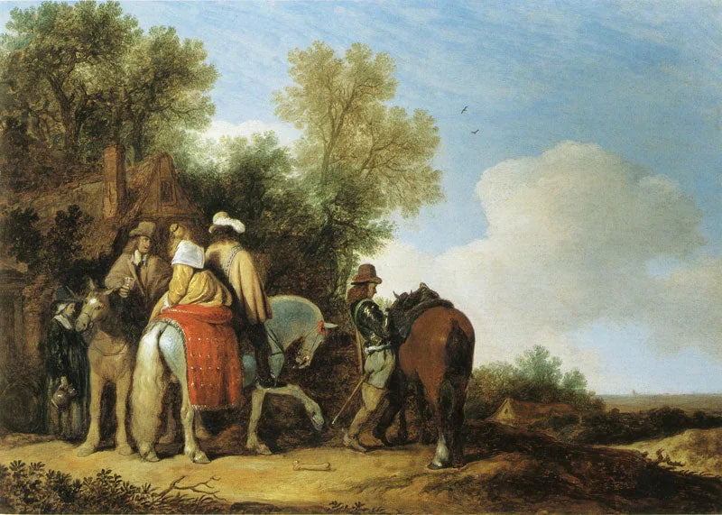 Cavalier devant une auberge - Gerard ter Borch