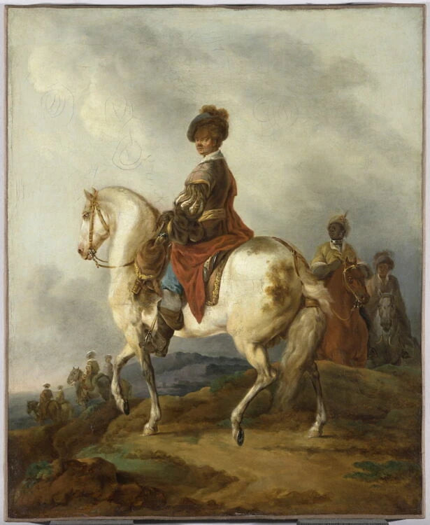 Cavalier sur un cheval blanc - François-Joseph Casanova