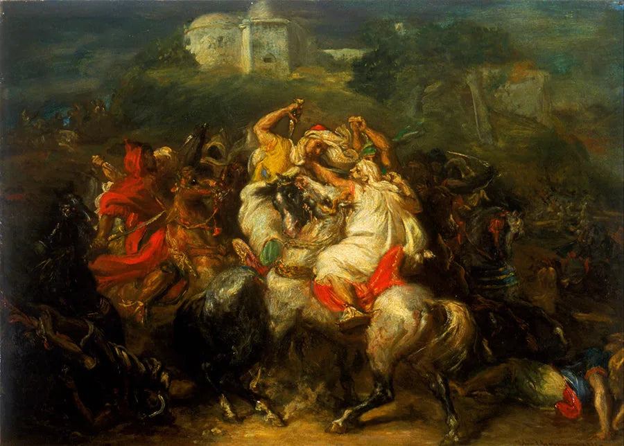 Cavaliers arabes au combat - Théodore Chassériau image 1 copie peinte à la main à l’huile