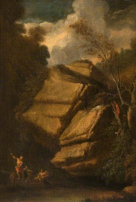 Caverne rocheuse - Salvator Rosa image 1 reproduction artisanale de tableau