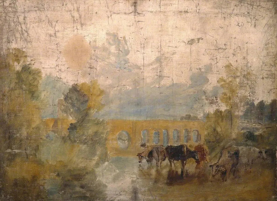 Caversham Bridge with Cattle in the Water - J. M. W. Turner